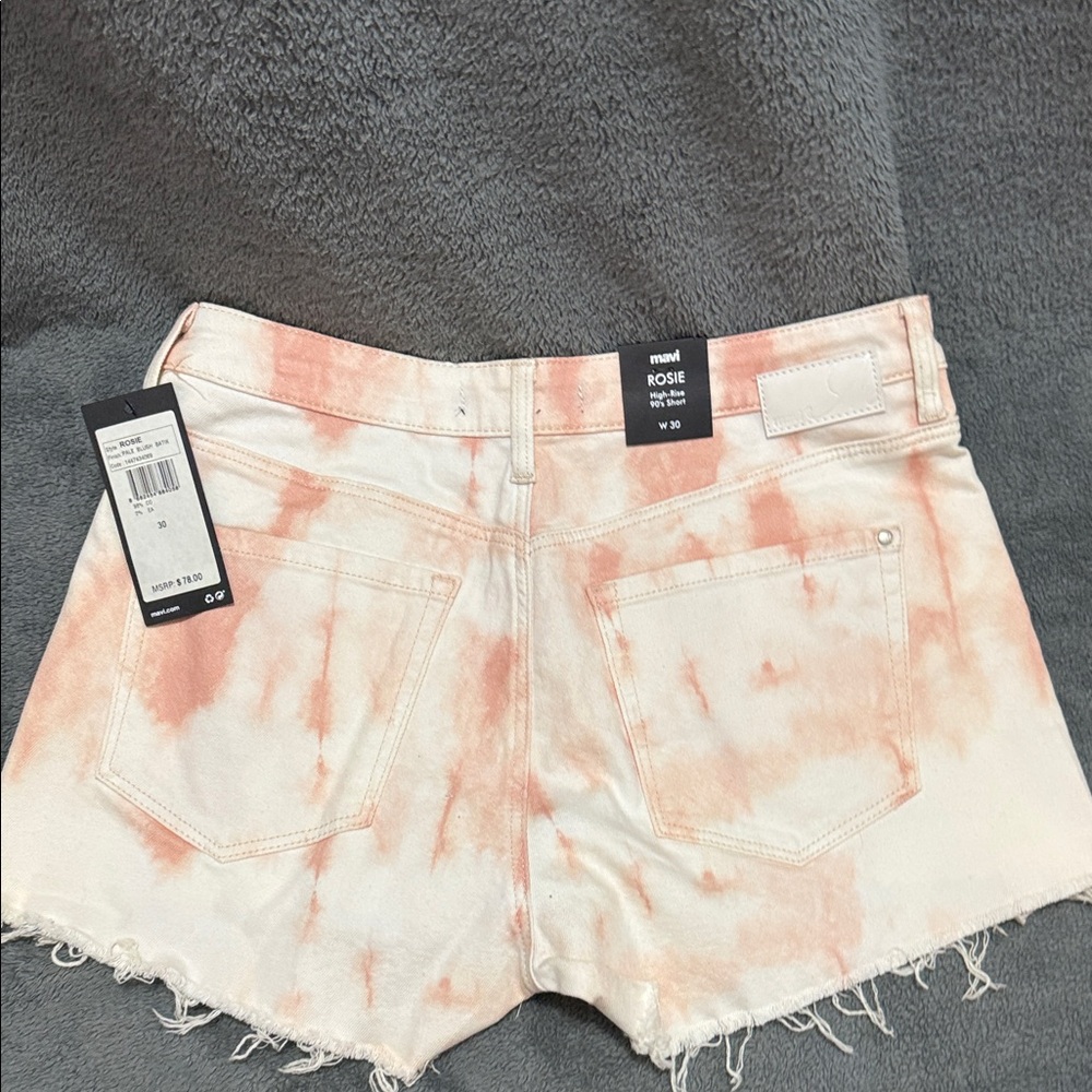 Mavi Peach Tie-Dye Jean Shorts
